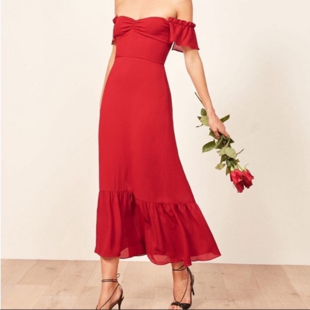 NWT Reformation Butterfly Dress Cherry